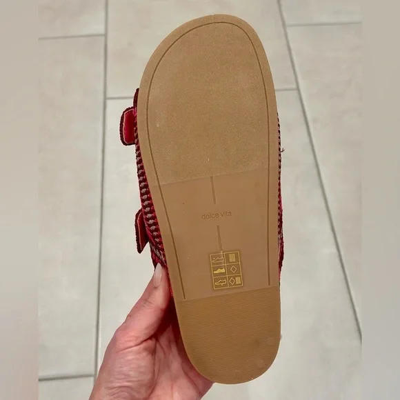 Dolce Vita Ralli Pink Knit Woven Boho Sandals- Size 8 - Picture 5 of 8